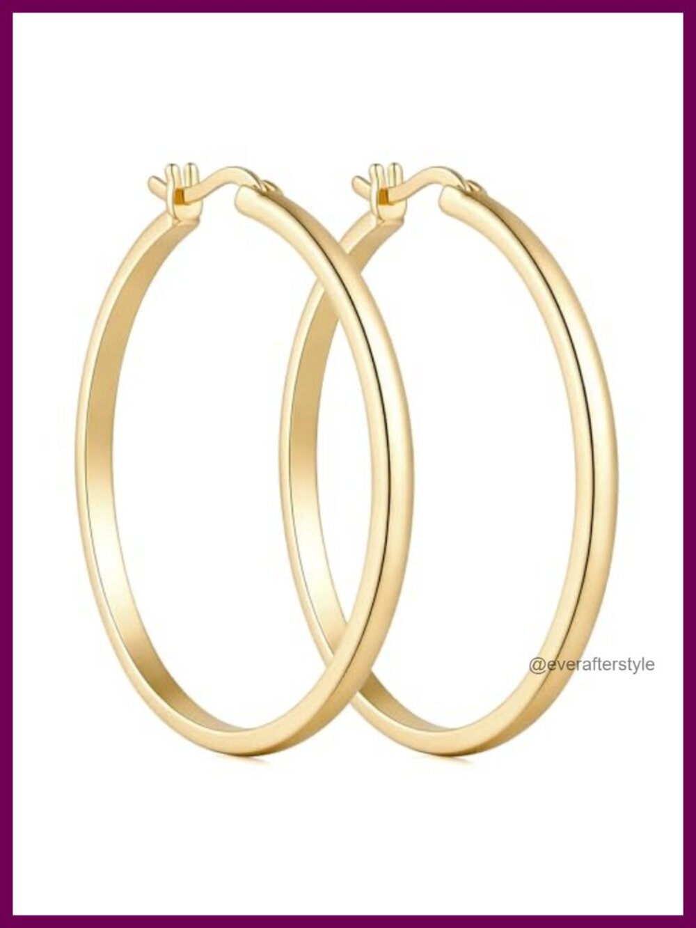 14k Gold Plated Hoop Earrings for Women Latch Back